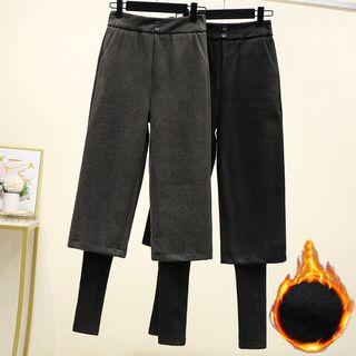 Mock Two Piece Fleece Lined Pants