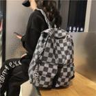 Checkered Buckled Backpack / Bag Charm / Set