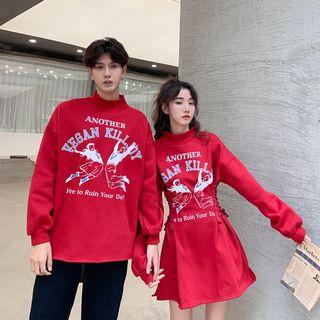 Couple Matching Print Sweatshirt / Long-sleeve Print Dress / Pants