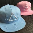 Triangle Embroidered Ripped Baseball Cap