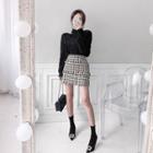 Inset Shorts Fringe-trim Mini Skirt