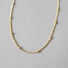 925 Sterling Silver Bead Choker 18k Gold - One Size