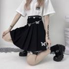 Butterfly Embroidery Pleated Skirt