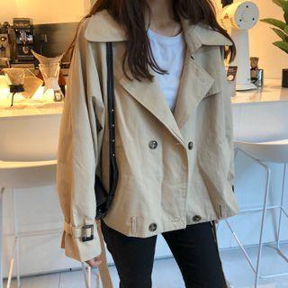 Double Breasted Trench Jacket Almond - One Size