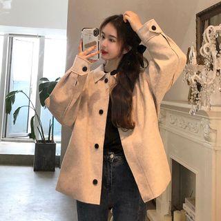 Plain Wool Long-sleeve Jacket