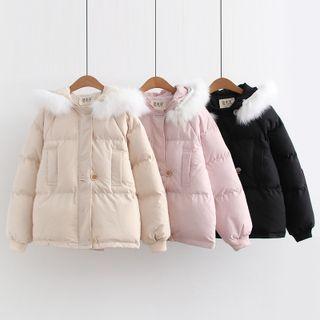 Faux Fur Trim Hood Padding Jacket