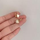 Heart Alloy Earring 1 Pair - White Love Heart - Gold - One Size