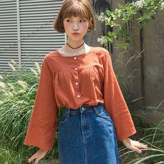 Square-neck A-line Blouse