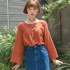 Square-neck A-line Blouse