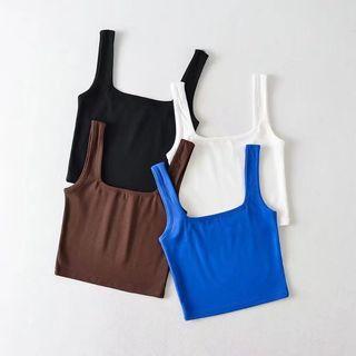 Plain Square-neck Camisole Top