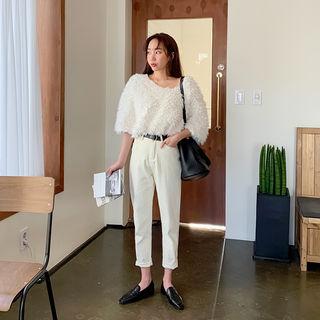 Tapered Baggy Chino Pants / Jeans With Belt
