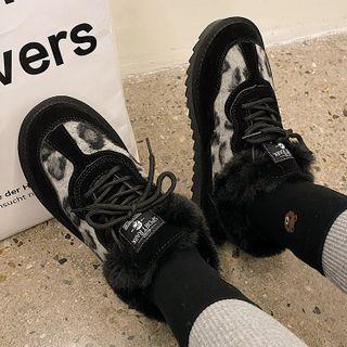 Platform Fleece Lace-up Sneakers