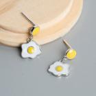925 Sterling Silver Fried Egg Dangle Earring 1 Pair - S925 Sterling Silver - Yellow - One Size