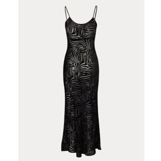 Spaghetti-strap Zebra Print Maxi Sheath Dress