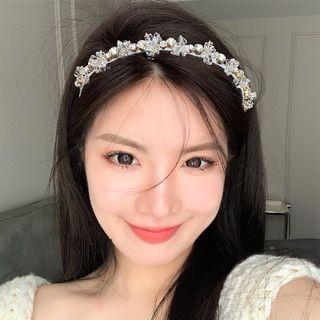 Faux Crystal Headband 1 Pc - Silver - One Size