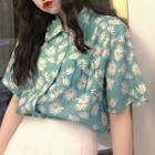 Floral Print Shirt Daisy - Blue - One Size