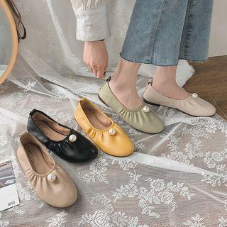 Faux Pearl Elastic Band Flats