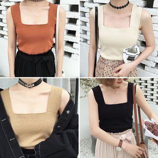 Square Neck Sleeveless Knit Top