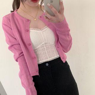 Lace Camisole / Plain Cardigan