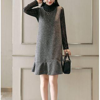 Long-sleeve Ruffle Mini Dress
