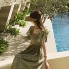 Contrast-trim Raffia Sun Hat