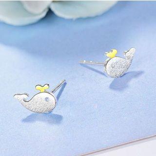 Whale Stud Earring Silver - One Size