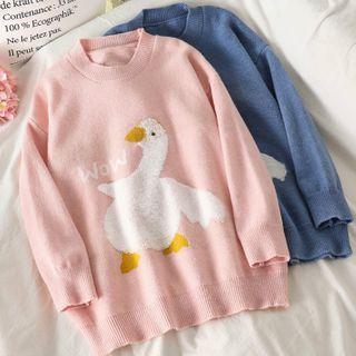 Duck Print Loose-fit Sweater
