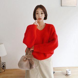 U-neck Wool Blend Sweater