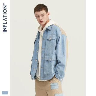 Multi-pocket Colorblock Loose Jacket