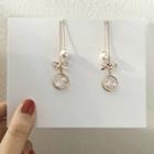 Faux Pearl Bow Dangle Earring Faux Pearl - White - One Size