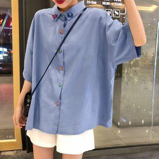 Bow Accent Short-sleeve Shirt / Shorts