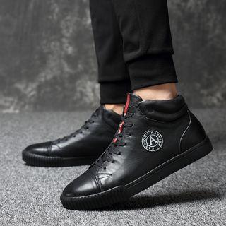 Genuine Leather High Top Sneakers