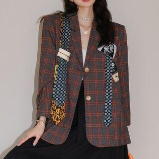 Plaid Necktie Blazer