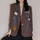 Plaid Necktie Blazer