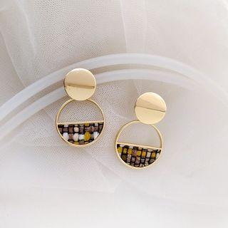 Woven Fabric Hoop Dangle Earring