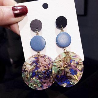 Disc Dangle Earring Iridescent - Purple - One Size