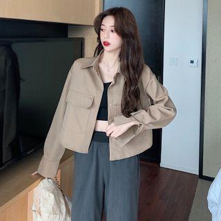 Big-pocket Long-sleeve Cropped Jacket