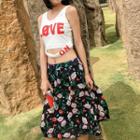 Set: Lettering Swim Top + Shorts + Skirt