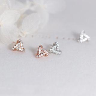 Sterling Silver Rhinestone Stud Earring