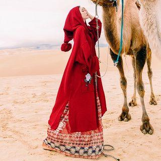 Hooded Knit Cape