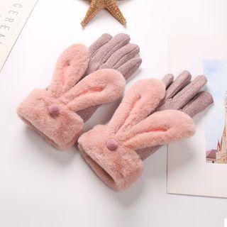 Fluffy Rabbit Ear Gloves