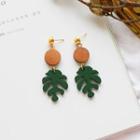 Leaf Drop Earring 1 Pair - Green - One Size