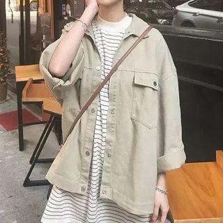 3/4-sleeve Shirt Jacket