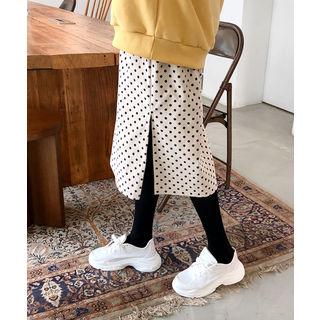 Polka-dot Corduroy Midi Skirt