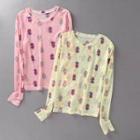 Long-sleeve Pineapple Sheer Top