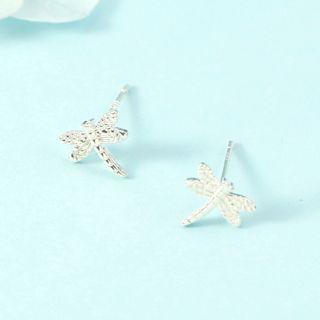 Copper Dragonfly Earring 1 Pair - Silver - One Size