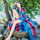 Printed V-neck Maxi Dress