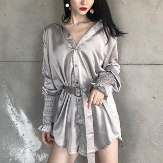 Long Sleeved Shirtdress With Belt