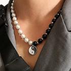 Tai Chi Pendal Beaded Necklace 1 Pc - Black & White - One Size
