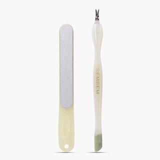 Set: Nail File + Cuticle Remover As Shown In Figure - One Size